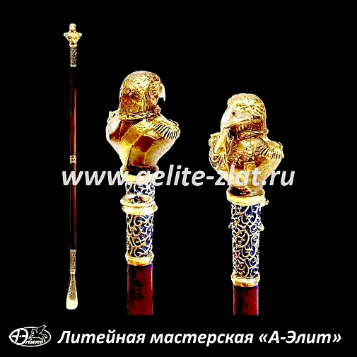 Бронзовая ложка для обуви орел генерал длинная