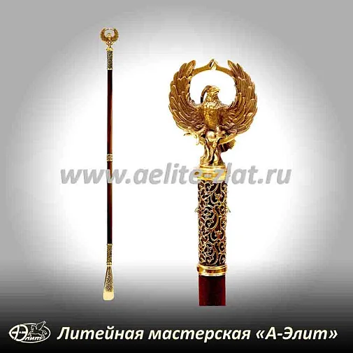 Бронзовая ложка для обуви птица феникс длинная