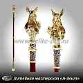 Бронзовая ложка для обуви кролик с часами длинная