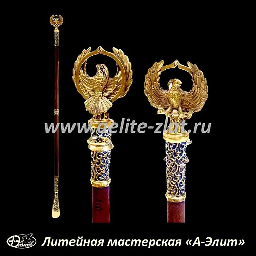 Бронзовая ложка для обуви птица феникс длинная