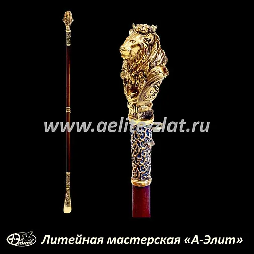 Бронзовая ложка для обуви лев король длинная