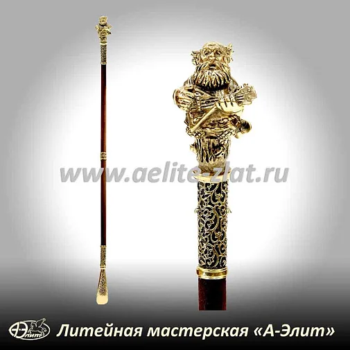 Бронзовая ложка для обуви веселый домовой длинная