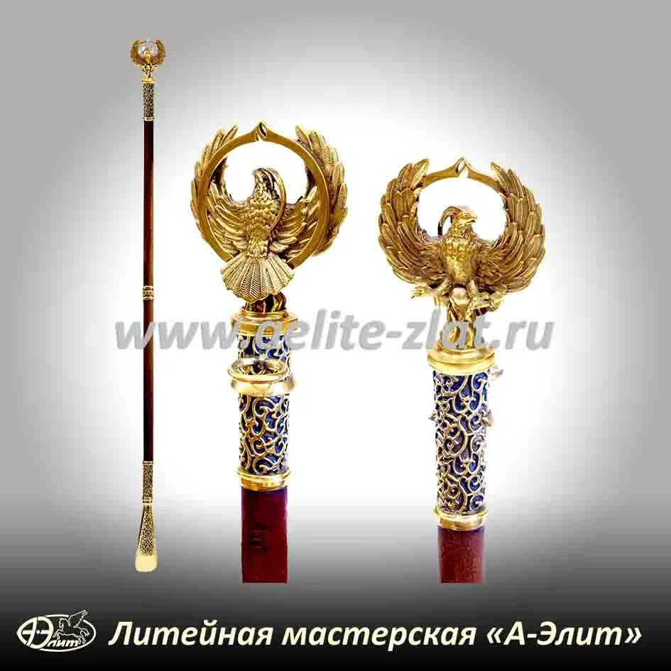Бронзовая ложка для обуви птица феникс длинная