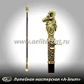 Бронзовая ложка для обуви баран в латах длинная