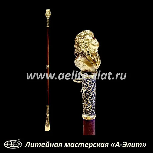 Бронзовая ложка для обуви лев джентельмен длинная