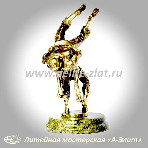 Борьба на поясах Курэш (Корэш), статуэтка из бронзы