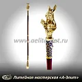 Бронзовая ложка для обуви кролик с часами длинная