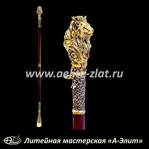Бронзовая ложка для обуви лев король длинная