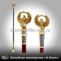 Бронзовая ложка для обуви птица феникс длинная
