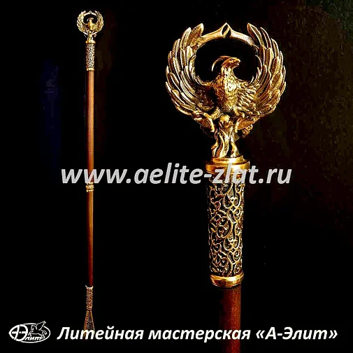 Бронзовая ложка для обуви птица феникс длинная