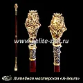 Бронзовая ложка для обуви лев король длинная