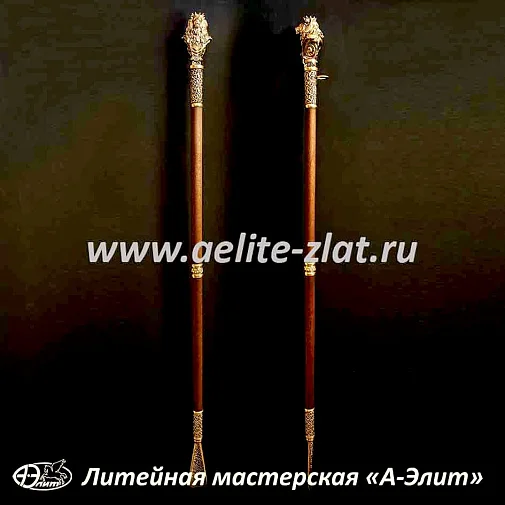 Бронзовая ложка для обуви лев король длинная