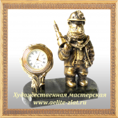 Бронзовые часы профессии Часы Горный Спасатель (Медведь)
