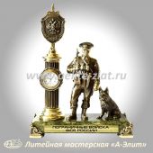 Бронзовые часы с военными и полководцами Бронзовые часы в подарок пограничнику. ( Пограничные войска ФСБ России)