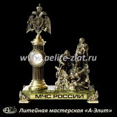 Бронзовые часы с военными и полководцами Бронзовые часы МЧС России.