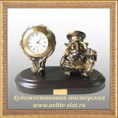 Бронзовые часы профессии Часы Сова железнодорожник (РЖД)
