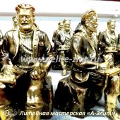  Изготоление статуэток из бронзы на заказ геологи отливки из бронзы