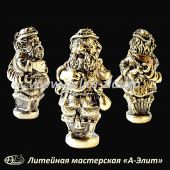  Бронзовая ложка для обуви Домовой с на сундуке с бубликами (бюст)