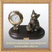 Бронзовые часы сувенирные Часы Кот 
