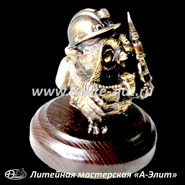 Статуэтка Шахтер сова, оригинальный подарок шахтеру