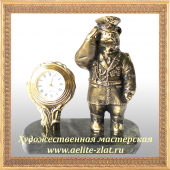 Бронзовые часы профессии Часы Офицер (Медведь)