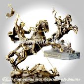 Бронзовые статуэтки православных святых Георгий Победоносец, статуэтка из бронзы.