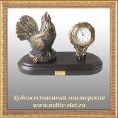 Бронзовые часы с животными и птицами Часы Глухарь на пне