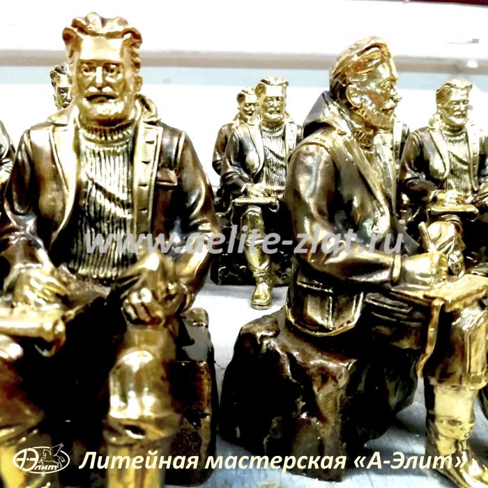 Изготоление статуэток из бронзы на заказ геологи отливки из бронзы