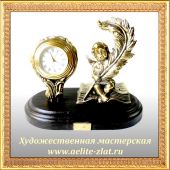 Бронзовые часы с ангелами Часы Ангел с пером