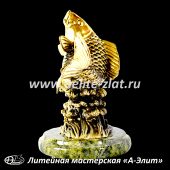 Бронзовые статуэтки животных Статуэтка Карп на волнах