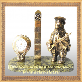 Бронзовые часы профессии Часы Пограничник (Медведь)