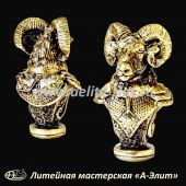  Бронзовая ложка для обуви Баран в латах (бюст)