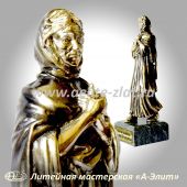 Бронзовые статуэтки православных святых Святая Блаженная Ксения Петербургская, бронзовая статуэтка.