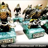 Литье бронзовых статуэток на заказ, символ города Курск.