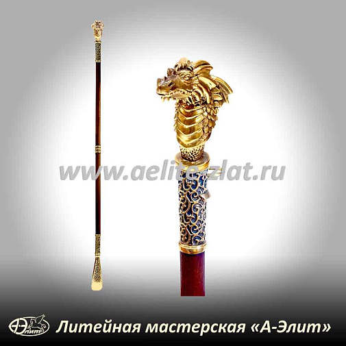 Бронзовая ложка для обуви дракон длинная