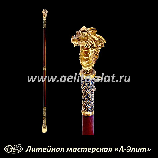 Бронзовая ложка для обуви дракон длинная