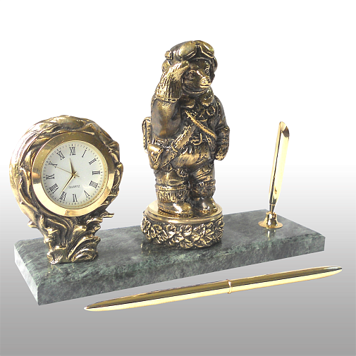 Письменный набор с печатью Летчик (Медведь)