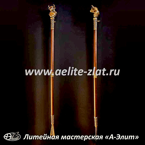 Бронзовая ложка для обуви бык чемпион длинная