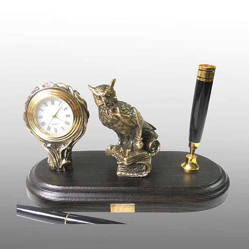 Письменный набор Сова на книгах малая