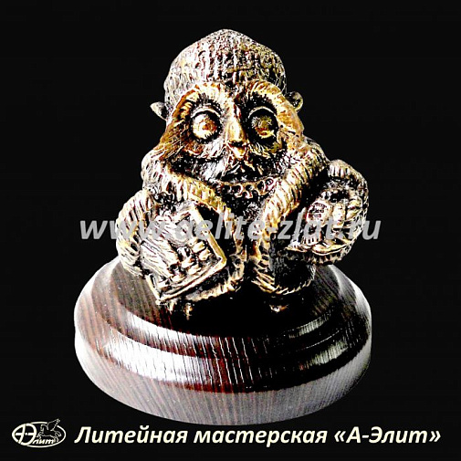 Статуэтка Купчиха сова со счетами, оригинальный подарок женщине предпринимателю и продавцу