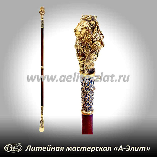 Бронзовая ложка для обуви лев король длинная