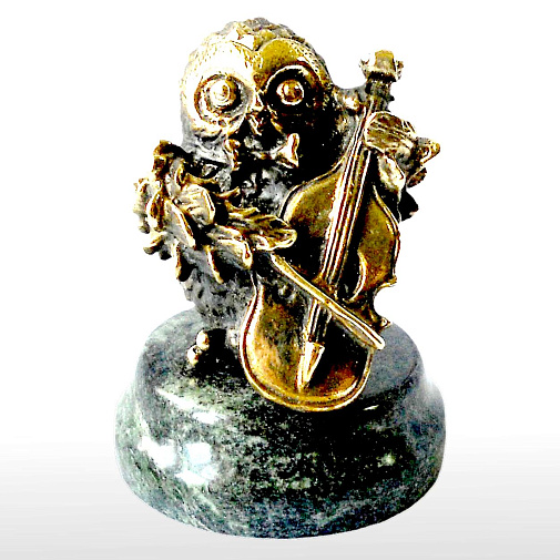 Статуэтка Музыкант сова, оригинальный подарок музыканту