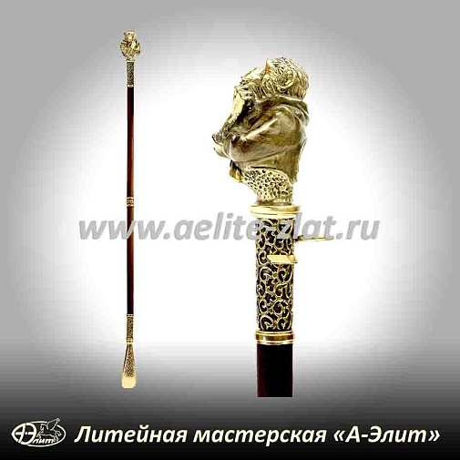 Бронзовая ложка для обуви обезьяна длинная