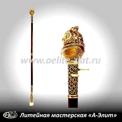 Бронзовая ложка для обуви сова ученая длинная