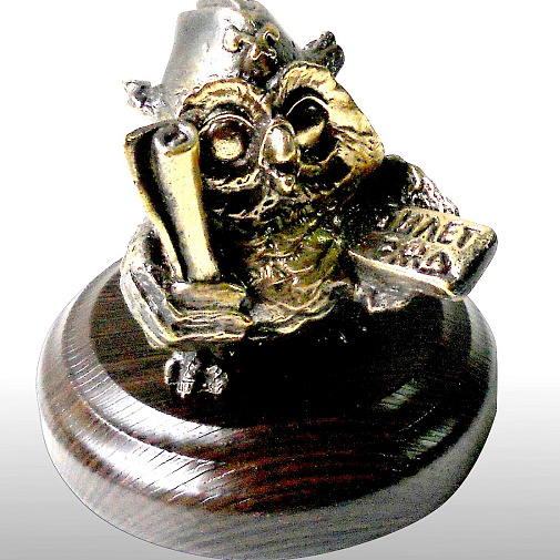 Статуэтка Проводник РЖД сова, оригинальный подарок проводнику