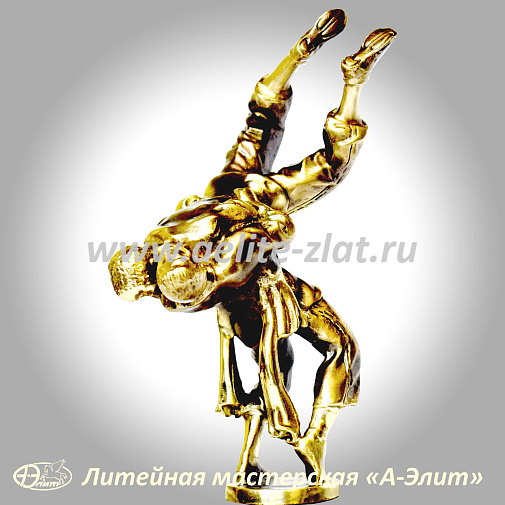 Борьба на поясах Курэш (Корэш), статуэтка из бронзы