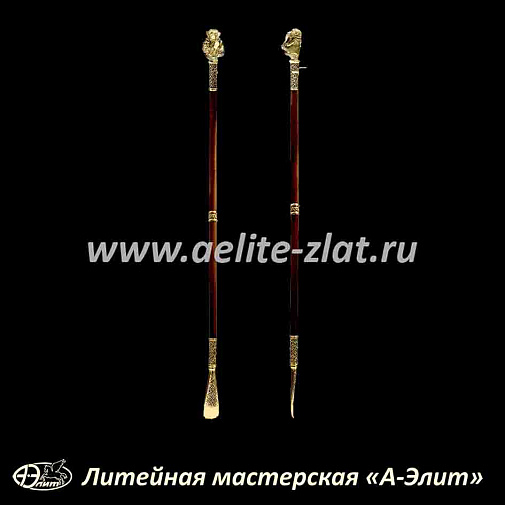 Бронзовая ложка для обуви обезьяна длинная