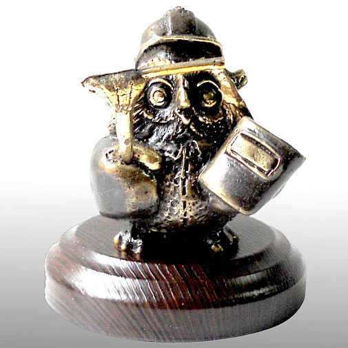 Статуэтка Сварщик сова, оригинальный подарок сварщику