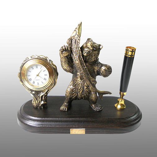 Письменный набор Медведь с осетром