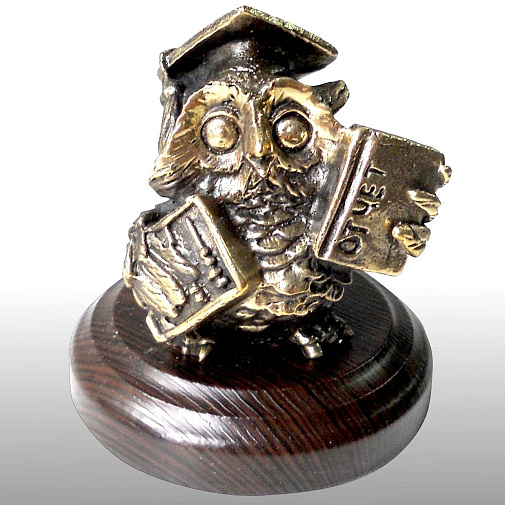 Статуэтка Бухгалтер сова, оригинальный подарок бугалтеру